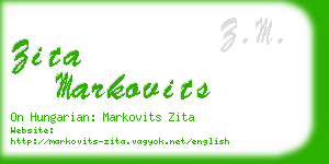zita markovits business card